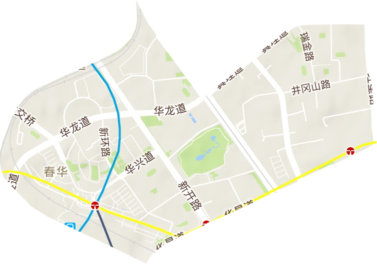 春华街道地形地图