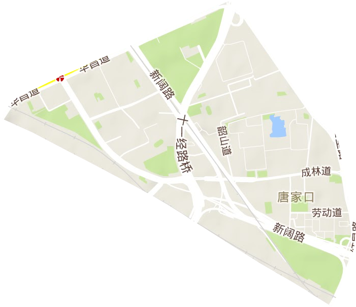 唐家口街道地形地图