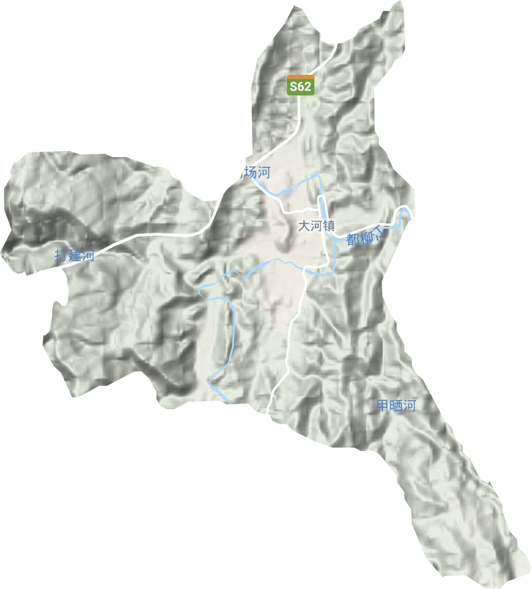 大河镇地形地图