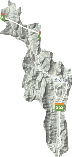 普安镇地形地图