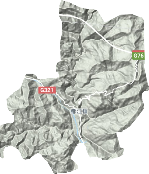 都江镇地形地图