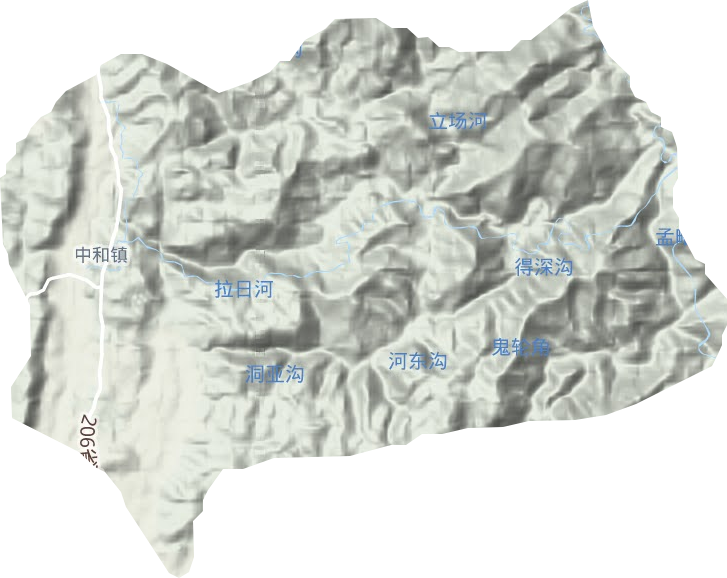 中和镇地形地图