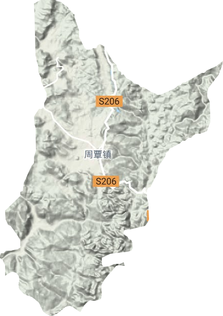 周覃镇地形地图