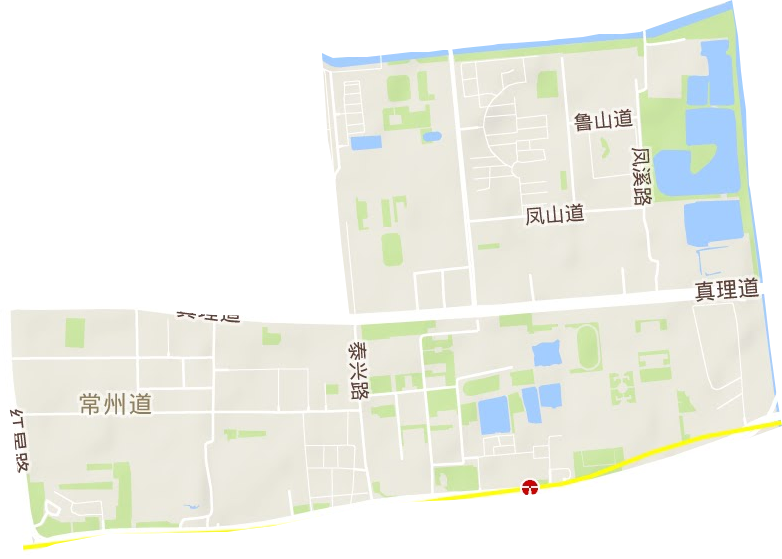 常州道街道地形地图