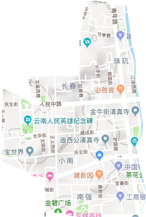 护国街道地形地图