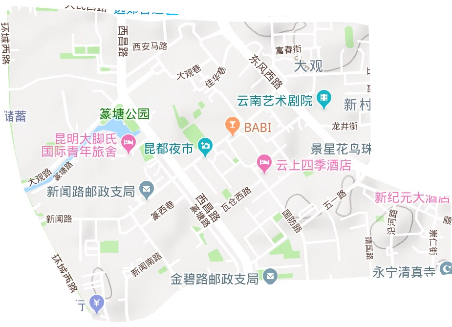 大观街道地形地图
