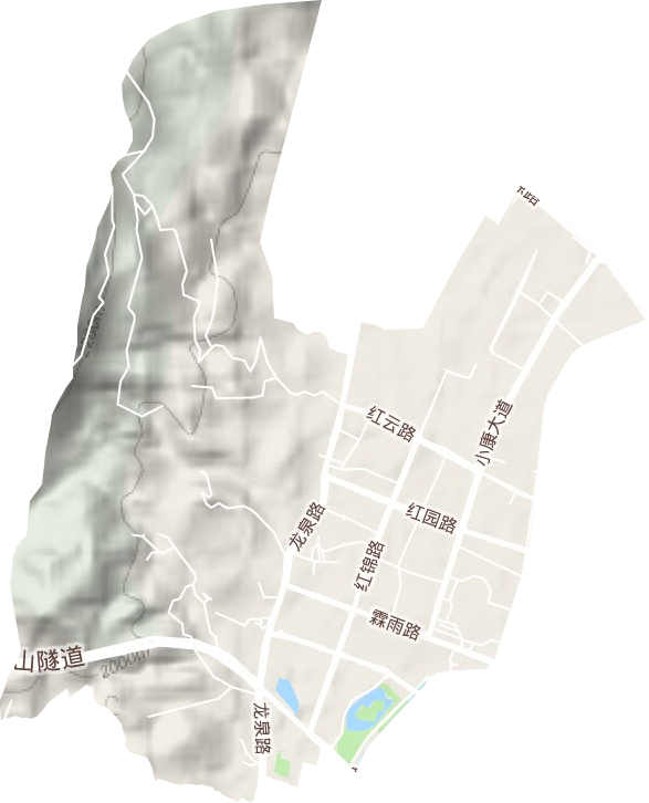红云街道地形地图
