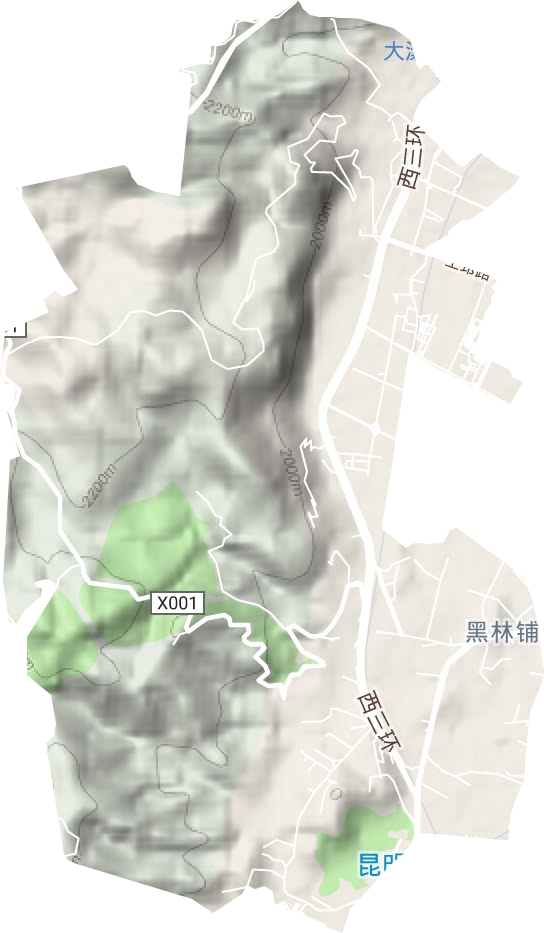 黑林铺街道地形地图