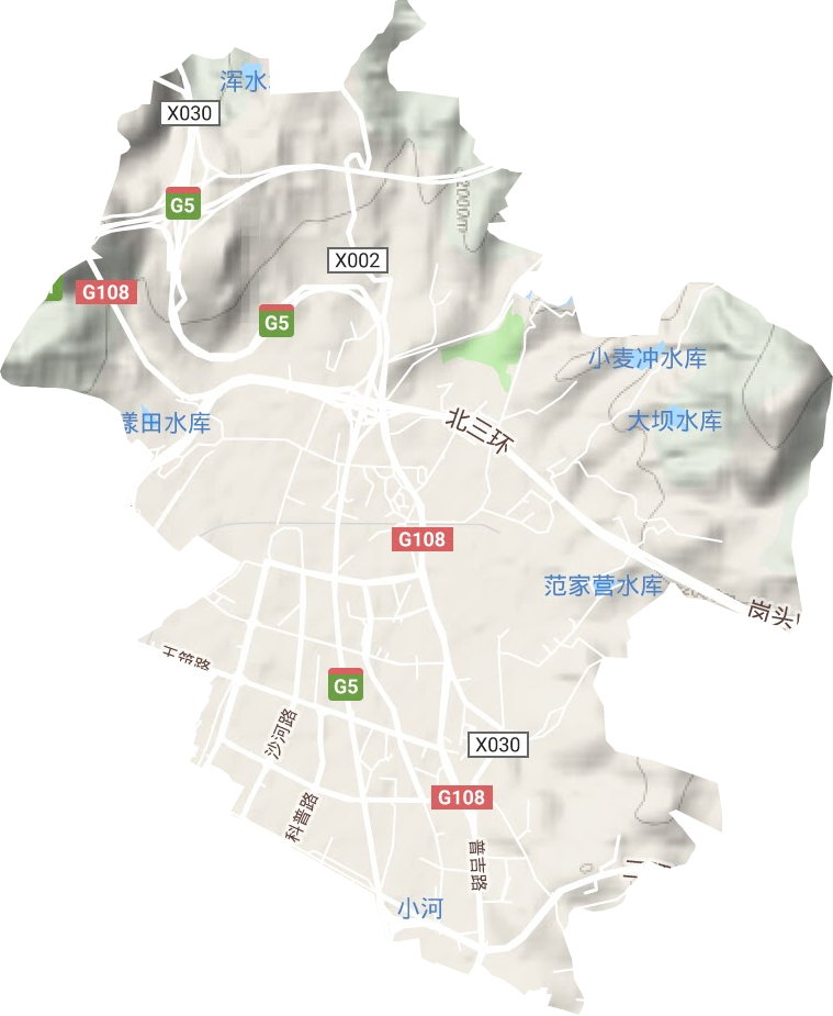 普吉街道地形地图