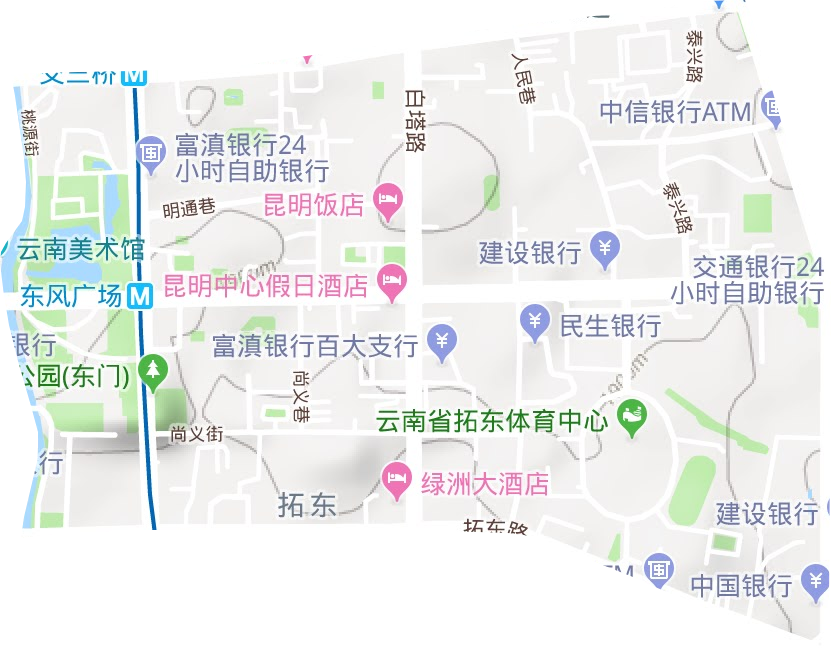 拓东街道地形地图
