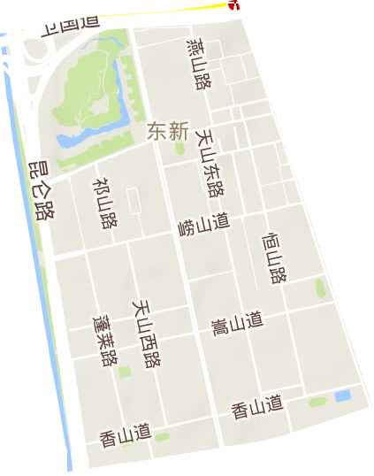 东新街道地形地图