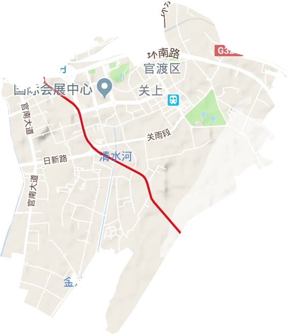 关上街道地形地图