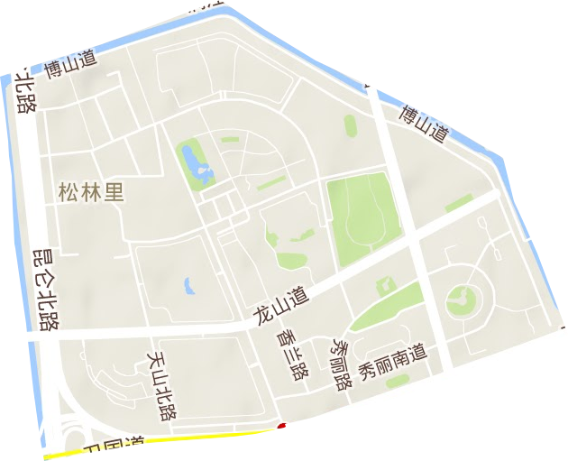 鲁山道街道地形地图