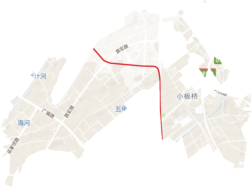小板桥街道地形地图