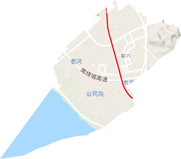 矣六街道地形地图