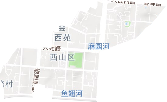 西苑街道地形地图