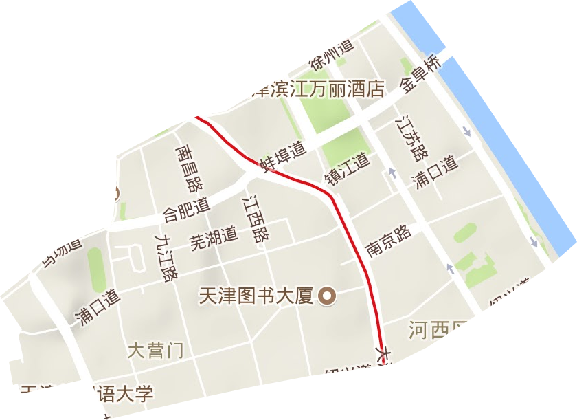 大营门街道地形地图