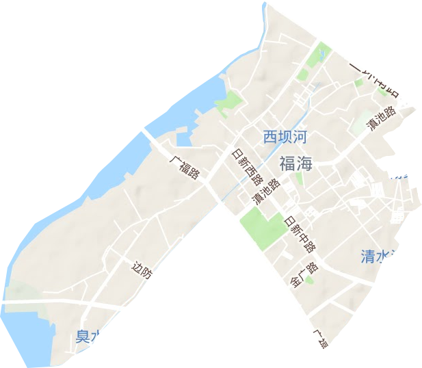 福海街道地形地图