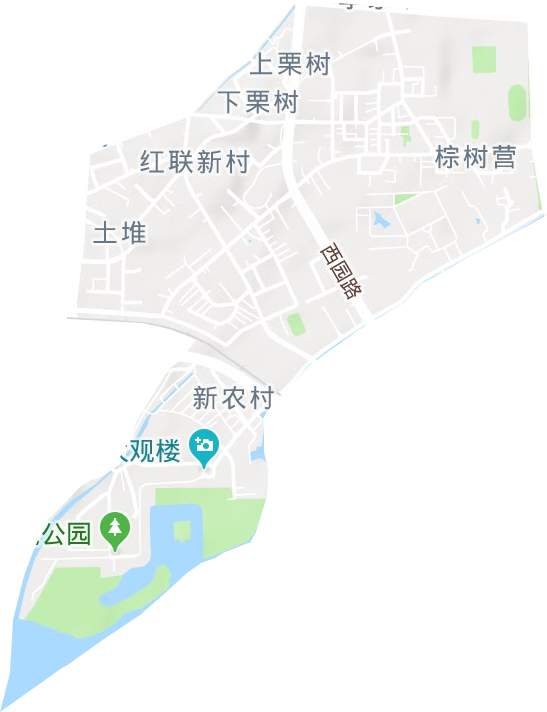 棕树营街道地形地图