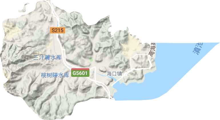 海口街道地形地图
