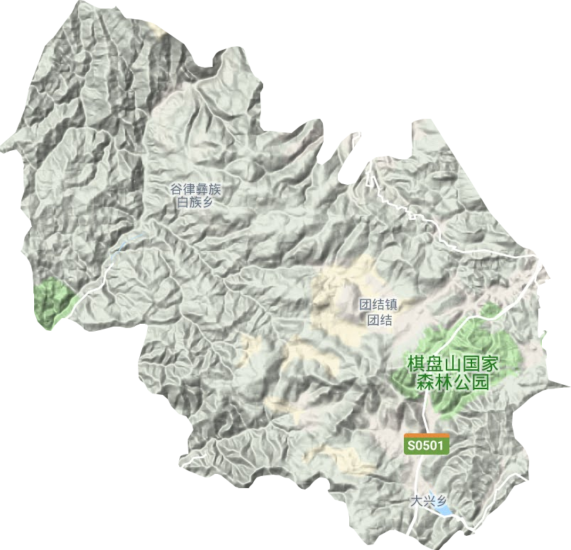 团结街道地形地图