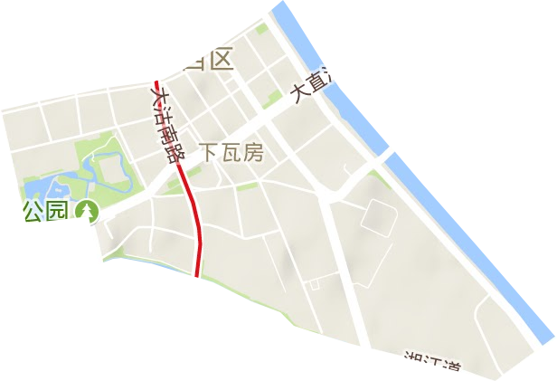 下瓦房街道地形地图