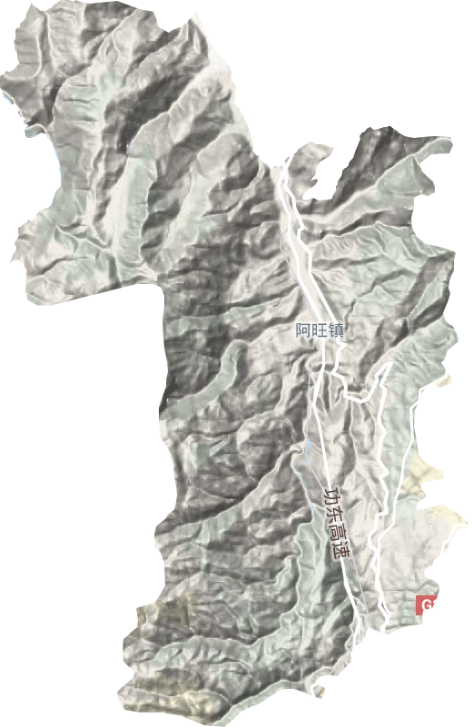 阿旺镇地形地图