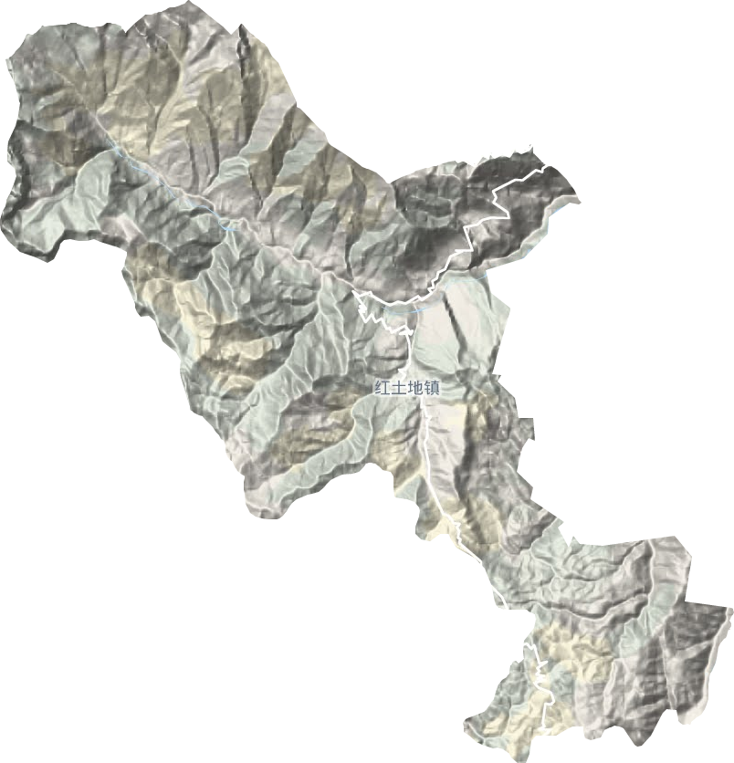 红土地镇地形地图