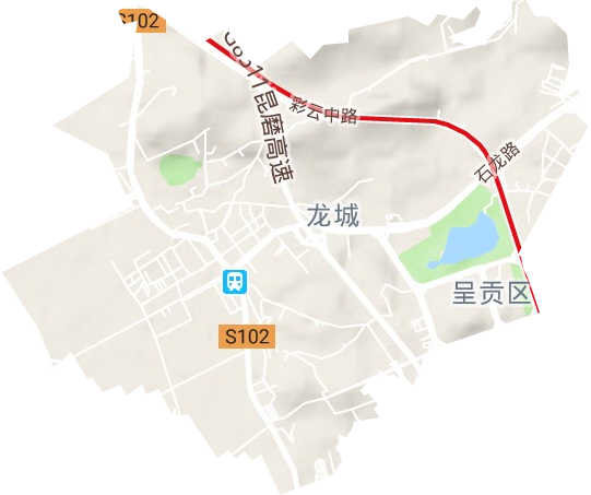 龙城街道地形地图