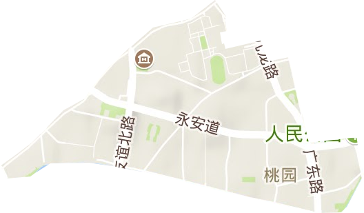 桃园街道地形地图