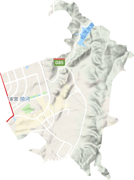 吴家营街道地形地图