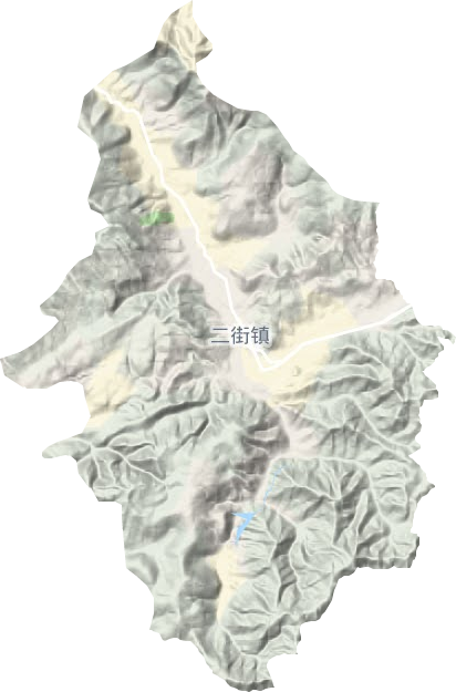 二街镇地形地图