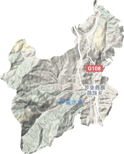 罗免镇地形地图