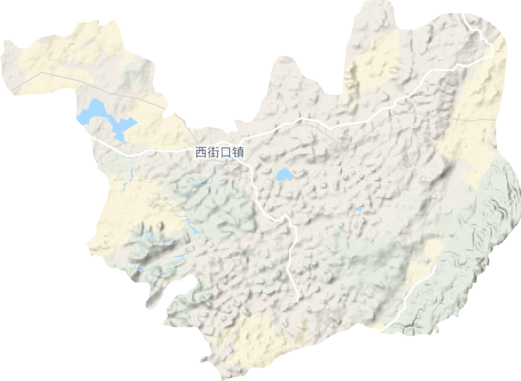 西街口镇地形地图