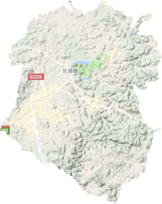 长湖镇地形地图