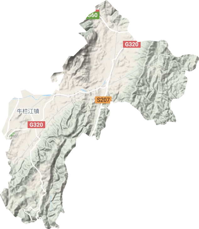 牛栏江镇地形地图