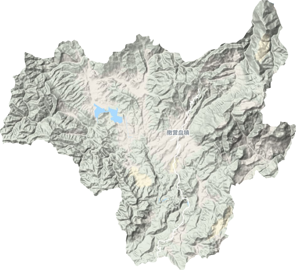 撒营盘镇地形地图