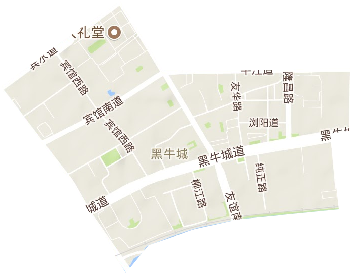 友谊路街道地形地图