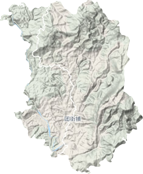 团街镇地形地图