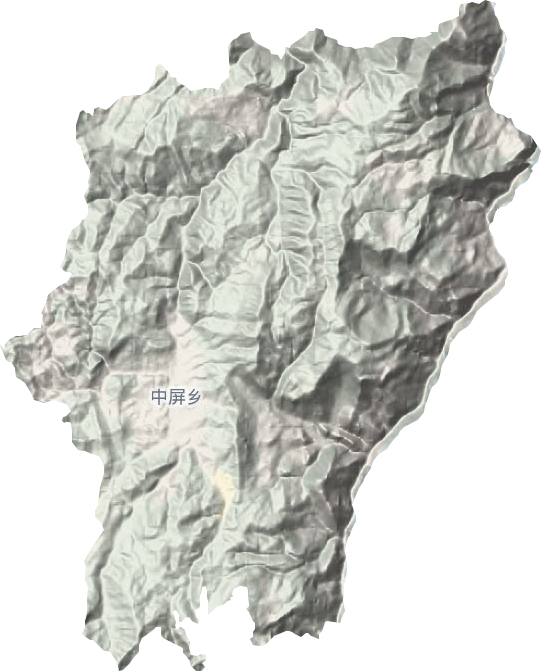 中屏镇地形地图