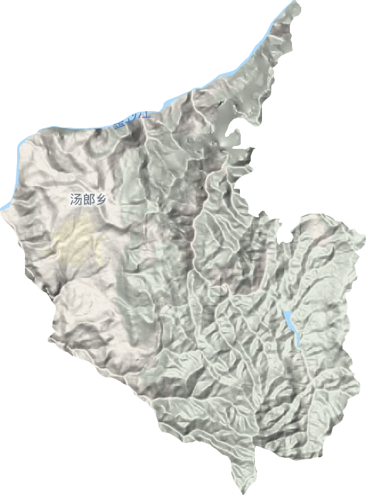 汤郎乡地形地图