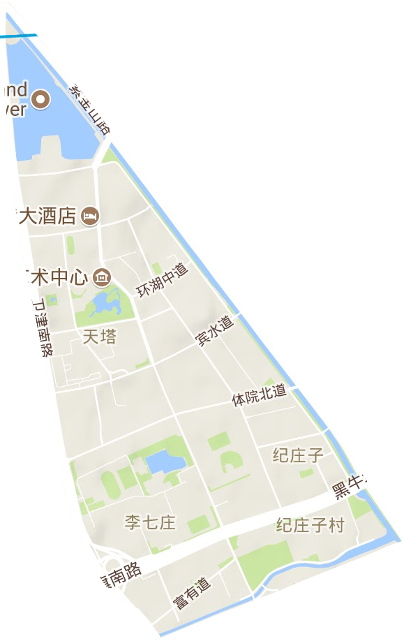 天塔街道地形地图