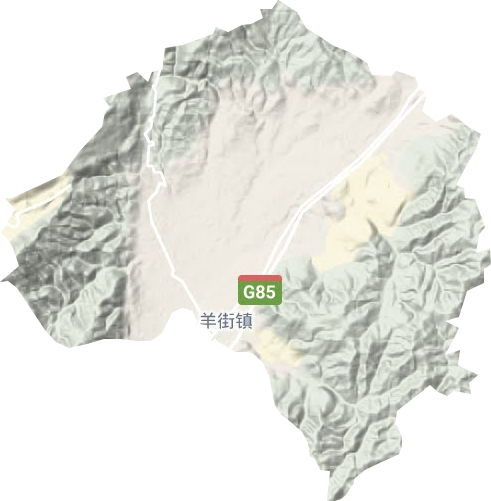 羊街镇地形地图