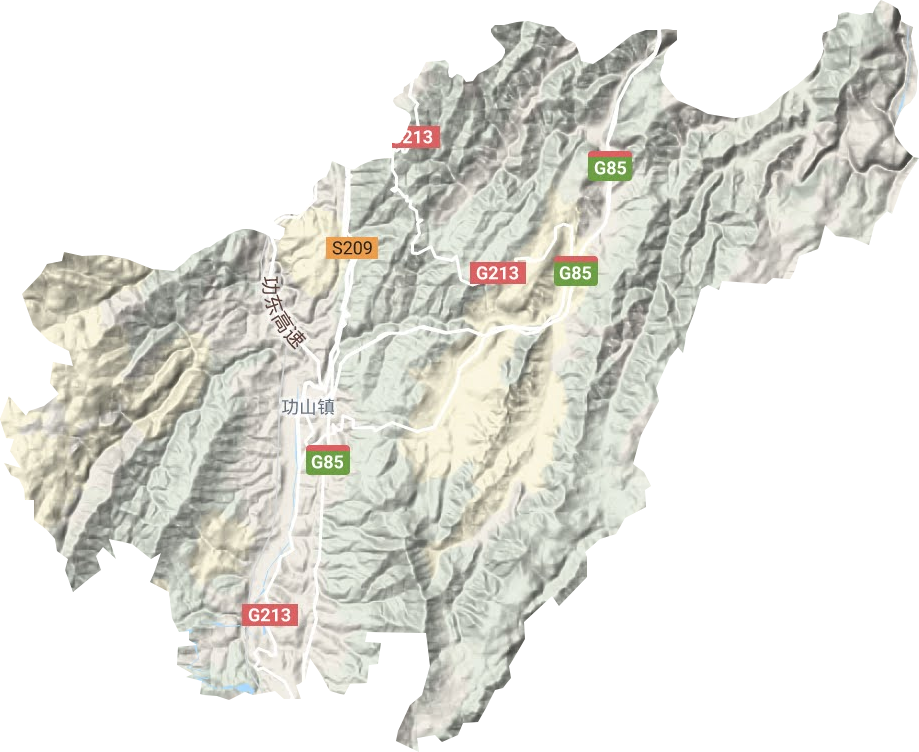功山镇地形地图