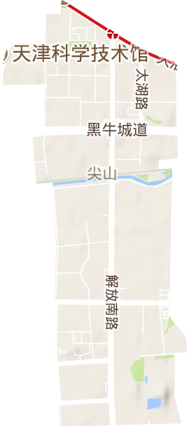 尖山街道地形地图