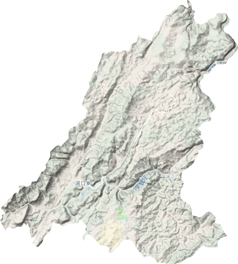 河口镇地形地图