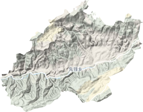 先锋镇地形地图