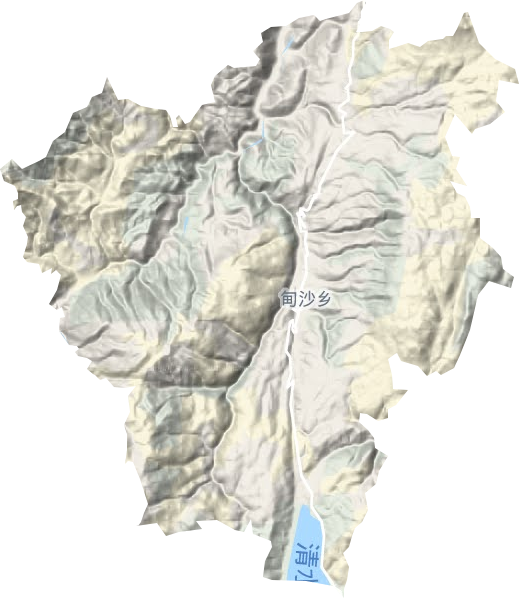 甸沙乡地形地图