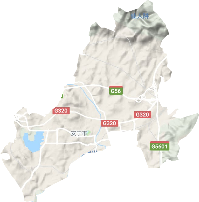 连然街道地形地图