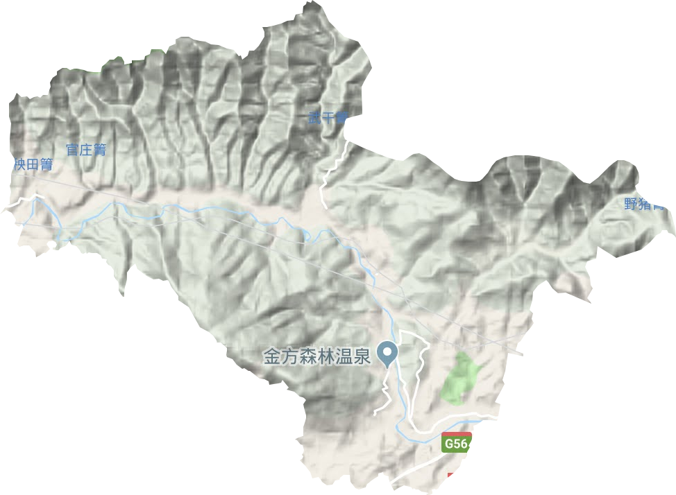 温泉街道地形地图